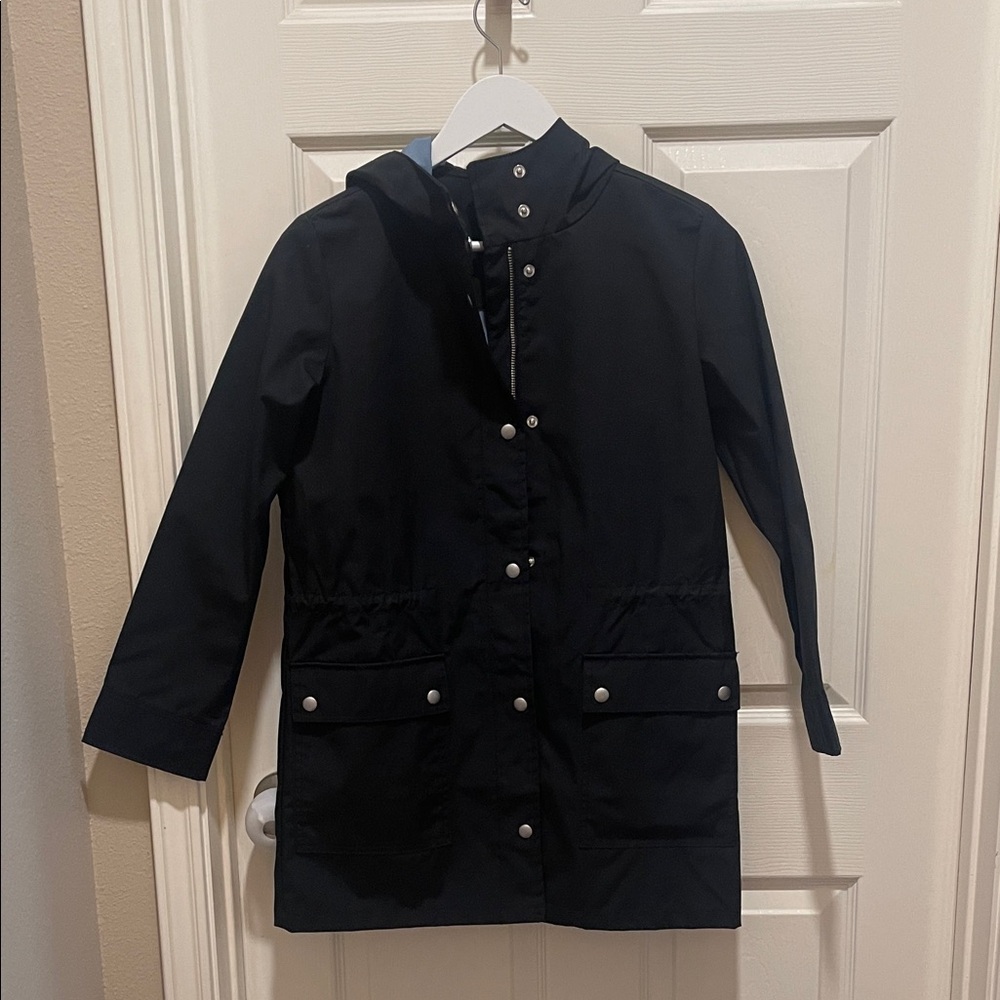 J. Crew Women’s Black Raincoat with Hood